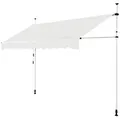 KOMFOTTEU Klemmmarkise Sonnenmarkisen höhenverstellbare Klemmmarkise, 3m breit, beige beige|weiß 300 cm