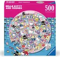 GW14b7 Hello Kitty and Friends Rund-Puzzle (500 Teile) Neu & OVP