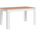 byLIVING Esstisch NORI / Moderner Küchentisch in Eiche-Optik / Untergestell Melamin weiß / Großer Tisch / 140 x 80, H 75 cm - Braun/Weiß