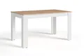 byLIVING Esstisch NORI/Moderner Küchentisch in Eiche-Optik/Untergestell Melamin weiß/Großer Tisch / 140 x 80, H 75 cm