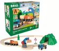 Brio World Starterset Güterzug mit Kran Eisenbahnset Kran vom Lastwagen Holz neu