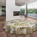 laro Rund 140 cm Wachstuchtischdecke Tischdecke Abwaschbar PVC Oliven Rund 140cm, Muster:Oliven, Größe: Rund 140cm