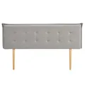 IDIMEX Kopfteil ZELOX mit Holzbeinen 160 cm in Grau - gepolsterte Bettrückwand für Doppelbetten, Headboard mit hochwertigem Stoffbezug & gestepptem Look