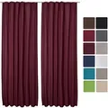 Beautissu Amelie TK Vorhang mit Kräuselband 140x245cm Bordeaux 2tlg