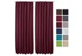 Beautissu Vorhang 2er Set Thermovorhang Gardine Bordeaux Amelie TK, 140x245cm, Vorhang isolierend Kälte- & Hitzeschutz Universalband Verdunkelnd