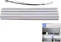 Volant für elektrische Vollkassetten-Markise T124, 5x3m ausfahrbarer Volant Polyester grau-weiß