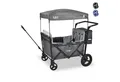 FableKids Bollerwagen Transportwagen, mit Dach, faltbarer, LEO X4Plus (Fossil Grau), Hecktasche, Abdeckhaube