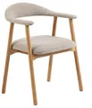 Addi beige gepolsterter Stuhl mit Holzbeinen, Boho-Stil