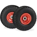 Relaxdays 8er Set Sackkarrenrad PU 4.1/3.5-4 Rot,Schwarz