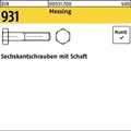 Din 931 Sechskant-schaftschraube M12x60 Messing Blank 50 Stk