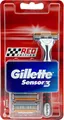 Gillette Sensor 3 Rasierklingen, 6er Pack mit Red Edition Griff