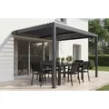 Anlehn-bioklimatische Pergola Piana 3x2 M Aus Grauem Aluminium – Verstellbare Lamellen