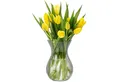 KONZEPT Tischvase Glasvase geriffelt 18 cm hoch, Ø11 cm – stilvolle Tischvase aus Glas (Set, 1 St), für Blumen, Tulpen & Deko im Wohnzimmer oder Büro