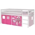 Idimex Hochbett, Weiß, Rosa, Holz, Kiefer, Mode, 90x200 cm, Kinder- & Jugendzimmer, Kindermöbel, Kinderbetten, Hochbetten