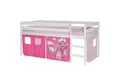 IDIMEX Hochbett ERIK Hochbett Spielbett Kinderbett Etagenbett Vorhang PRINZESSIN in rosa Ki