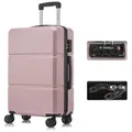YONSLY Koffer Hartschalen-Reisekoffer Trolley Rollkoffer aus ABS und Aluminium, 4 Rollen, TSA-Schloss, YKK-Reißverschluss, austauschbare Rollen & Griffe 66 cm
