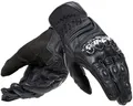 Dainese - Carbon 4 Short Gloves, Kurze Motorradhandschuhe aus Leder, mit Knöchelprotektoren aus Carbon, Mann, Schwarz/Schwarz, XS