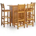 vidaXL 5-tlg. Gartenbar-Set Massivholz Akazie - Braun