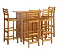 vidaXL Gartenlounge-Set 5-tlg. Gartenbar-Set Massivholz, (4-tlg)