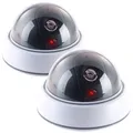VisorTech 2er-Set Dome-Überwachungskamera-Attrappen, durchsichtige Kuppel & LED