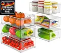 Kühlschrank Organizer Set 6-tlg. 3 Größen Platzsparend stapelbar transparent