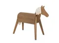 Voltigier- & Outdoor-Pferd, Massivholz teakfarben, Gartenpferd mit Ma¨hne & Schweif