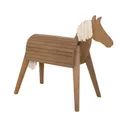 roba Voltigier- & Outdoor-Pferd, Massivholz teakfarben, mit Mähne & Schweif