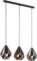 Eglo 3er Pendelleuchte Carlton 1 schwarz-kupfer 80,5 x 20,5 cm E27 Pendelleuchte