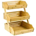 AdelDream Obstschale Bambus-Obstkorb,Servierkorb, Obstschale und Snack-Ausstellungsständer 33 cm