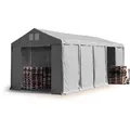 Lagerzelt 4x10 M Zelthalle Industriezelt Mit 3m Seitenhöhe Pvc Plane 850 N Grau 100% Wasserdicht Ganzjahreszelt Mit Reißverschlusstor