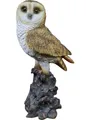 Figurendiscounter Gartenfigur Dekofigur Eule auf Stamm 34 cm bunt