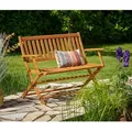 Gartenbank Sitzbank Wetterfest Holz Klappbar Fsc®-zertifiziert 320kg Belastbarkeit Armlehne Rückenlehne 2-sitzer 120x55cm Garten Balkon Bank Eukalyptus - Casaria