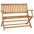Casaria® Gartenbank Sitzbank Wetterfest Holz Klappbar FSC®-Zertifiziert 320kg Belastbarkeit Armlehne Rückenlehne 2-Sitzer 120x60cm Garten Balkon Bank Eukalyptus