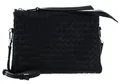 abro Leather Piuma Weaving Crossbody Bag Threefold Tasche Black / Nickel