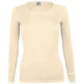 wobera NATUR Unterhemd Langarmshirt/Unterhemd langarm/Unterziehshirt Damen (1 Shirt pro Packung) aus reiner, weicher Seide mit schöner Satineinfassung weiß M = 42/44