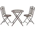 Bistroset 'Biella' 3-tlg. klappbar Metall Edelrost-Braun - Braun
