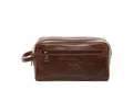 SID & VAIN Kulturbeutel echt Leder Kulturtasche groß hell-braun, Waschbeutel Echtleder für Herren, Kosmetiktasche vintage hellbraun