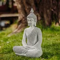 Thailändische Buddha Statue für Garten, Steinguss, H. 49 cm, 16 kg, Frostfest