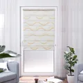 K-Home Doppelrollo "Wellen Design", beige, weiß, weiß, 150cm, einseitig verschiebbar, 60cm