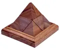 LOGOPLAY 3D-Puzzle Spitze Pyramide, Puzzleteile, Spitze Pyramide 3D Holzpuzzle mit 9 Bausteinen Knobelspiel im
