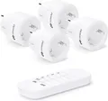 Funksteckdosen 4er Set + 1x Fernbedienung 2300 Watt bis 30m Funkschalter weiß
