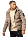 STONE HARBOUR Herren warme Winter Steppjacke mit Kapuze Arvidoo Stone Brown Gr. 3XL