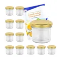 12 Sturzgläser 125ml gold Marmeladengläser Einmachgläser Einweckglas Glas Gläser