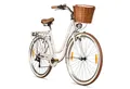 bergsteiger Cityrad Marseille 26 Zoll, 28 Zoll Damenfahrrad, ab 150 cm, Korb aus Rattan, 6 Gang, Kettenschaltung, V-Bremsen