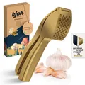 Premium Knoblauchpresse aus Zinklegierung in Gold matt  profi Knoblauch Press...