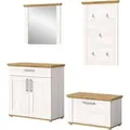 Inn.Furn Garderoben-Set 4-teilig Weiß Lärche 190 cm Landhaus Mirano