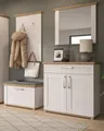 Inn.Furn Garderoben-Set Mirano, (in weiß Lerche mit Eiche Artisan, 4-St., 190 x 196 cm), Landhaus-Stil
