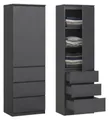 Kleiderschrank, Garderobenschrank, Mehrzweckschrank mit 3 Einlegeböden & 3 Schubladen | kompakter und funktionaler Schrank für Schlafzimmer, Flur oder Arbeitszimmer | 50x40x180 cm (BxTxH) | Anthrazit