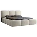 Luxusbetten24 Polsterbett Designer Polsterbett Alena Bouclé, mit Stauraum beige 160 cm x 200 cm x 106 cm