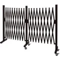 MCW Absperrgitter B34 Alu Ausziehbar Laufrollen Braun Höhe 109cm Breite 60-530cm